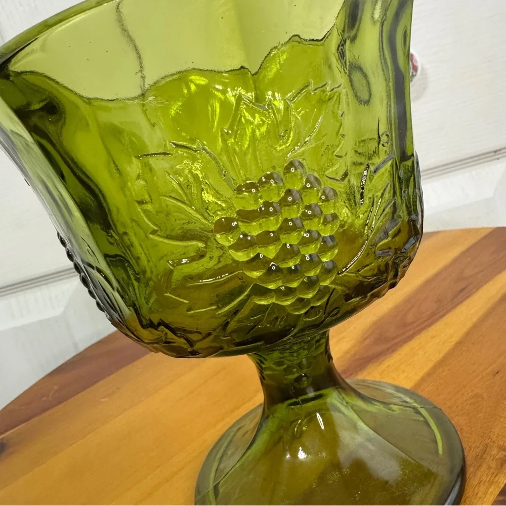Indiana Glass green colony harvest compote candy dish‎